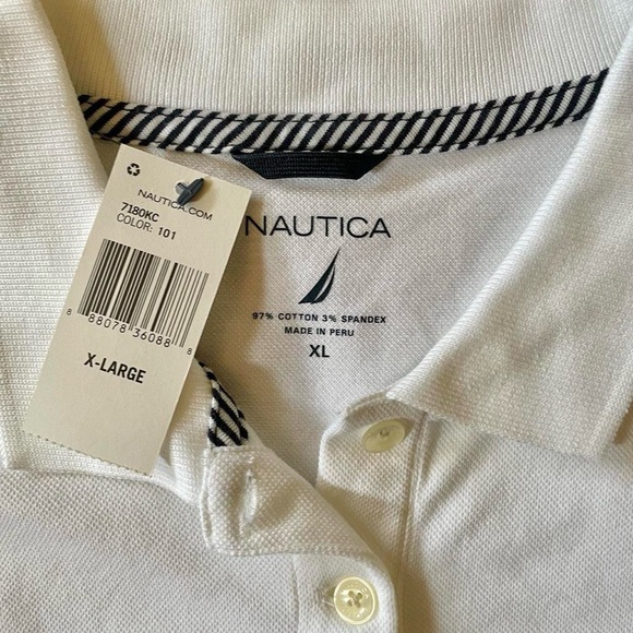 Women's Nautica White Short-Sleeve Polo Shirt - Size XL - Picture 5 of 7